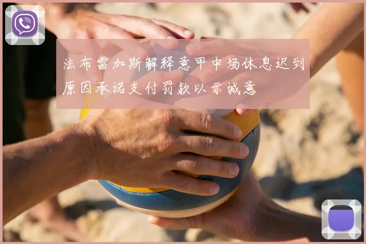 法布雷加斯解释意甲中场休息迟到原因承诺支付罚款以示诚意